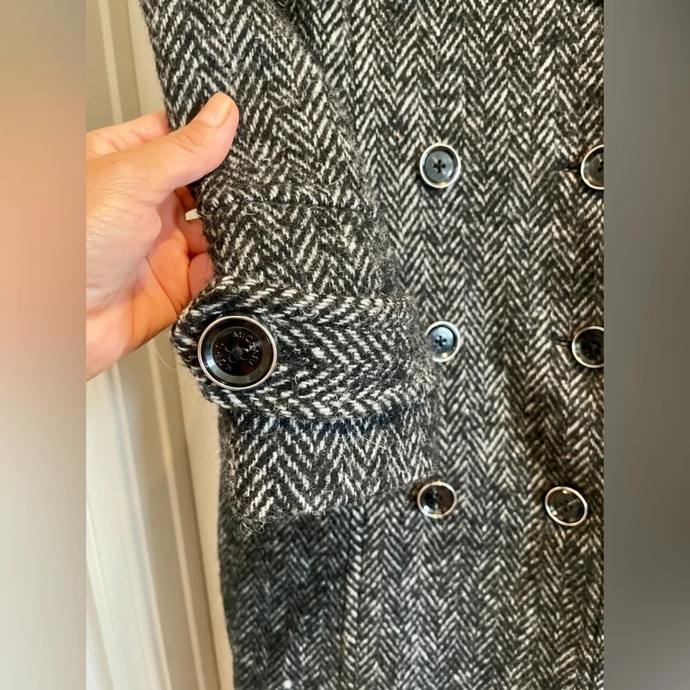 MICHAEL by Michael Kors Herringbone Double Breasted Trench Coat - Picture 6 of 10